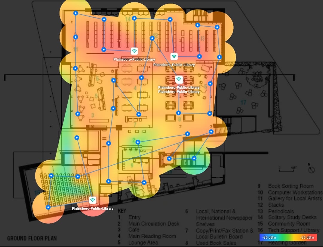 Ground floor signal level heatmap